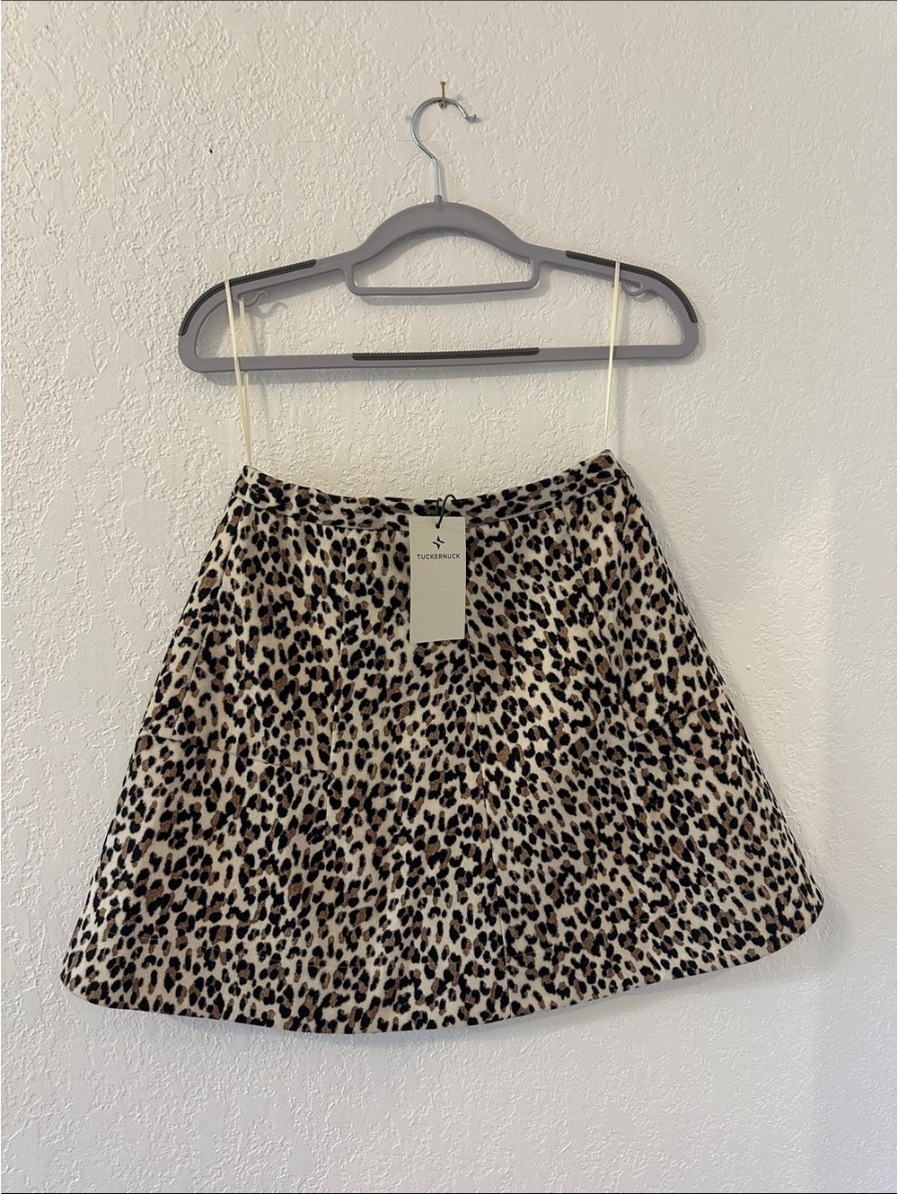 Tuckernuck Leopard A-Line Velvet XS Skirt